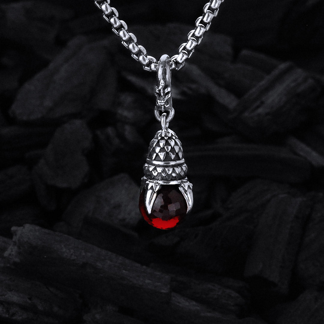 Silver Pendant DRAGON CLAW XS with Stone