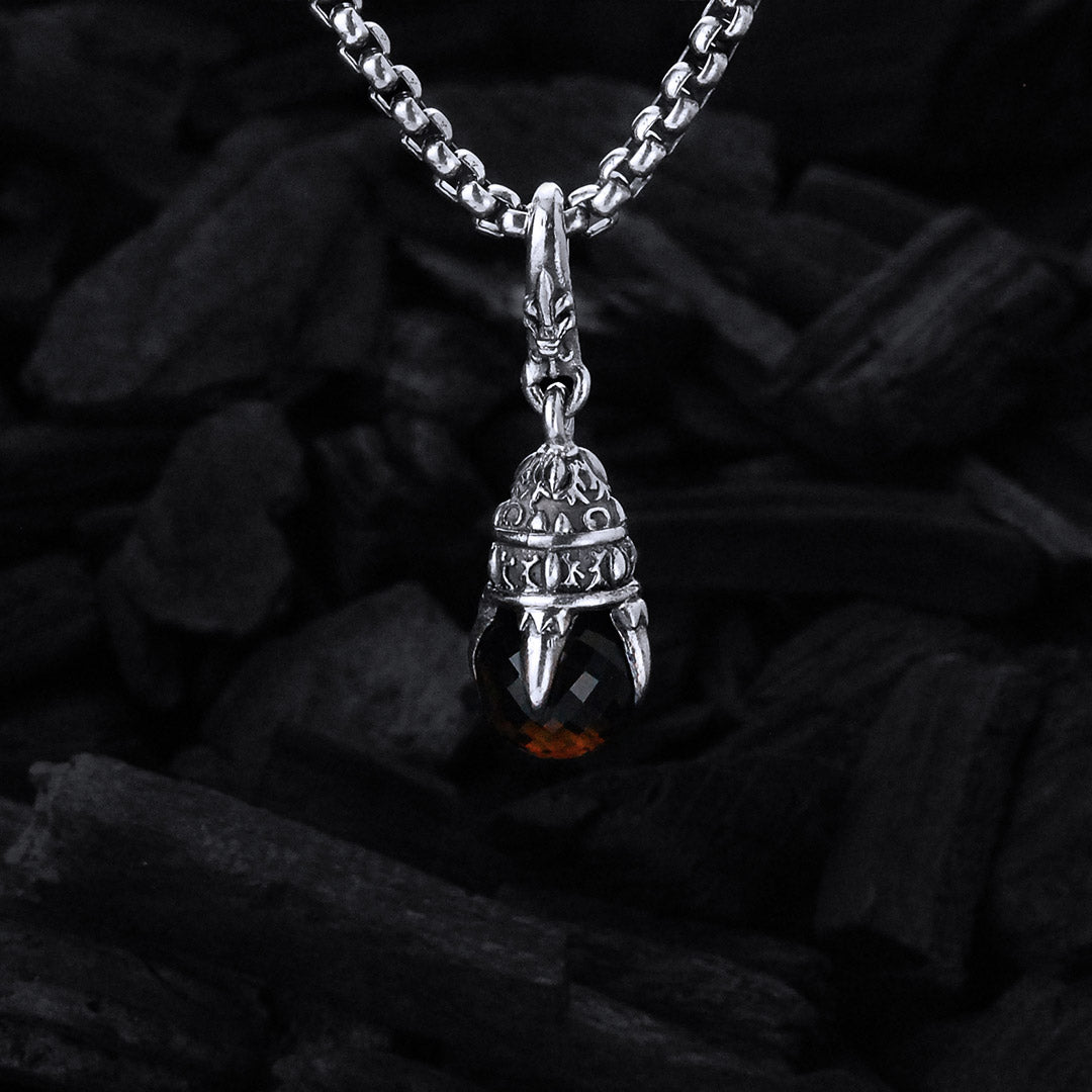 Silver Pendant DRAGON CLAW XS with Stone