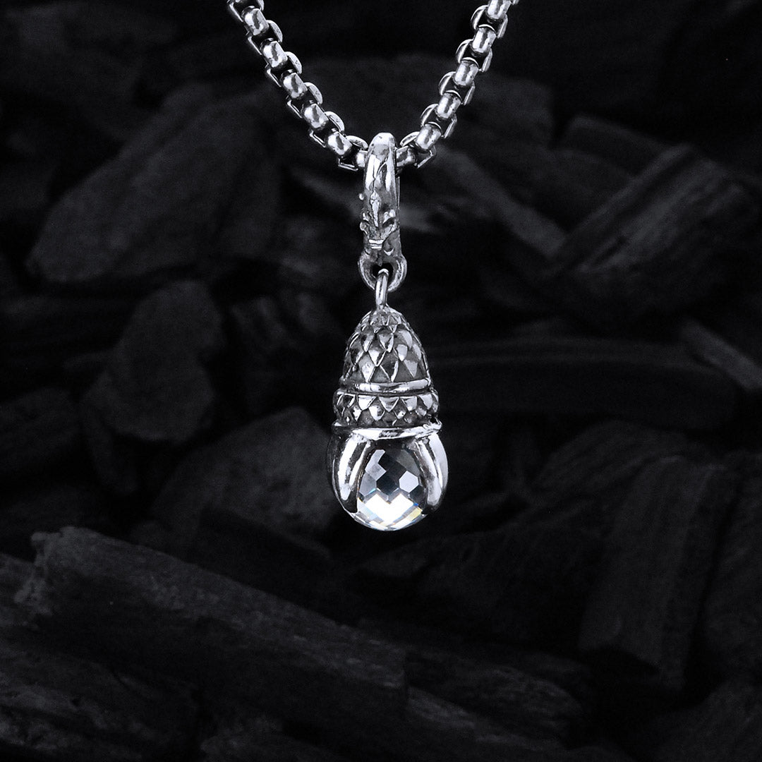 Silver Pendant DRAGON CLAW XS with Stone