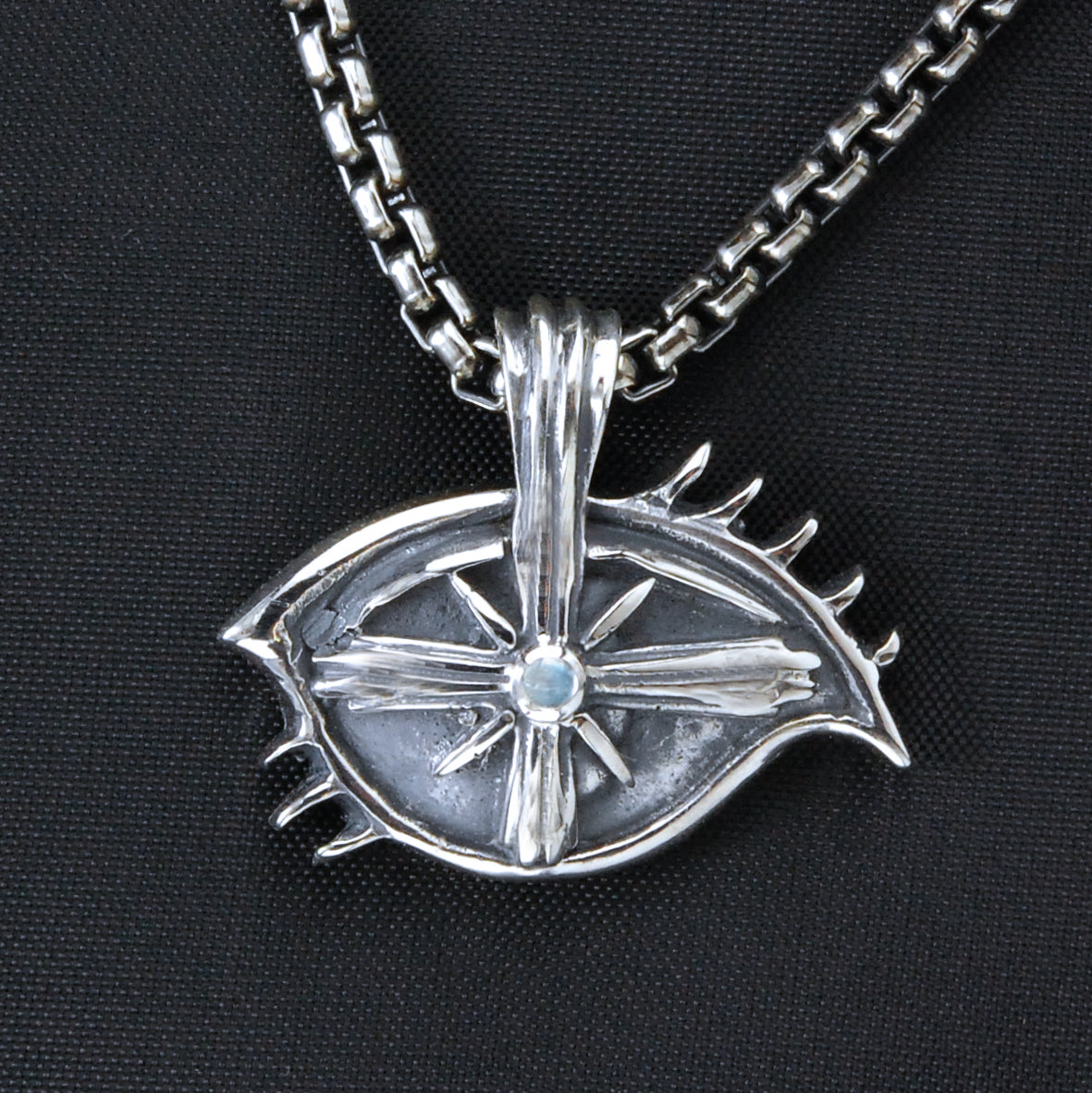 Silver Pendant The Third EYE View with Stone