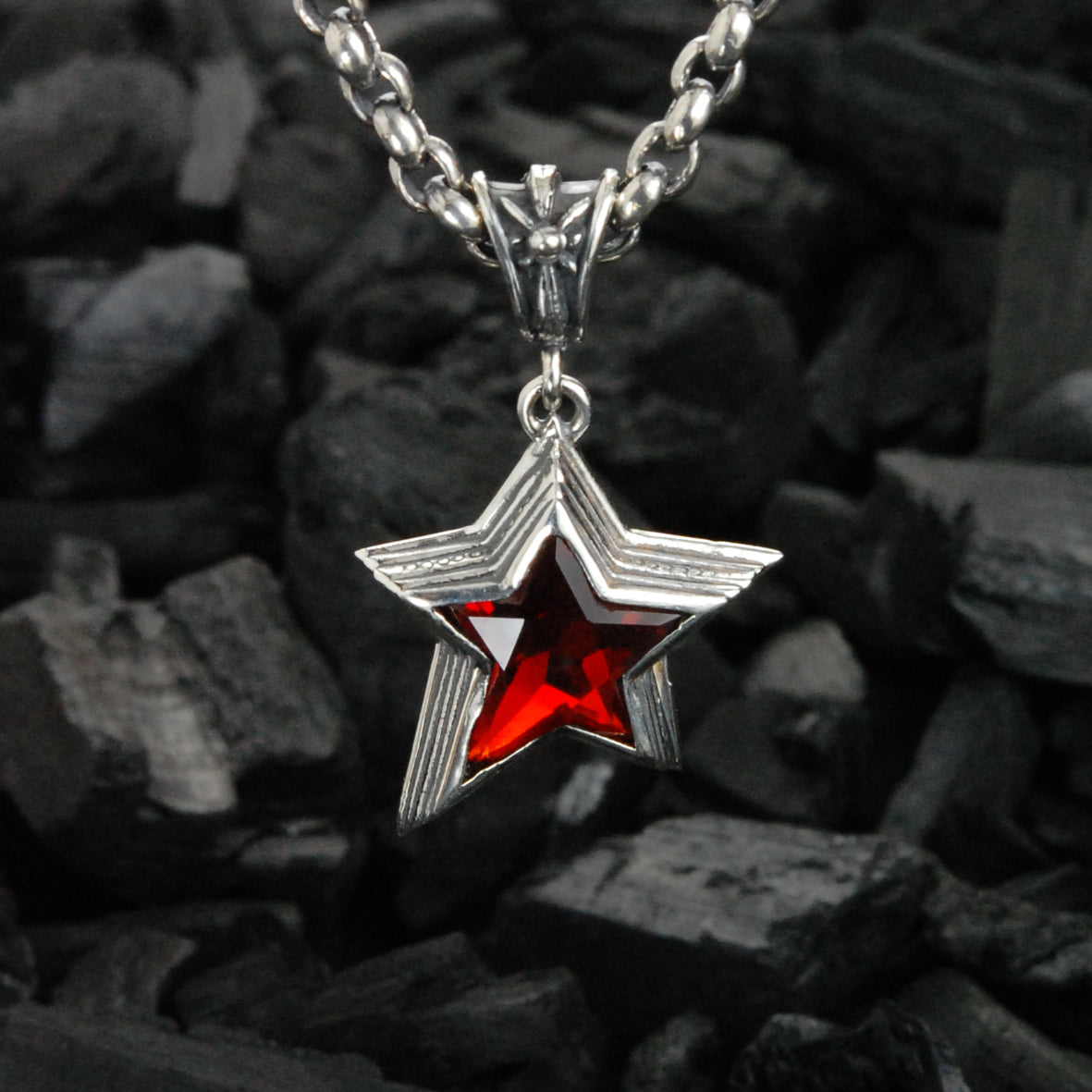 Silver Pendant SHOOTING STAR M 35mm Morning Star Loop