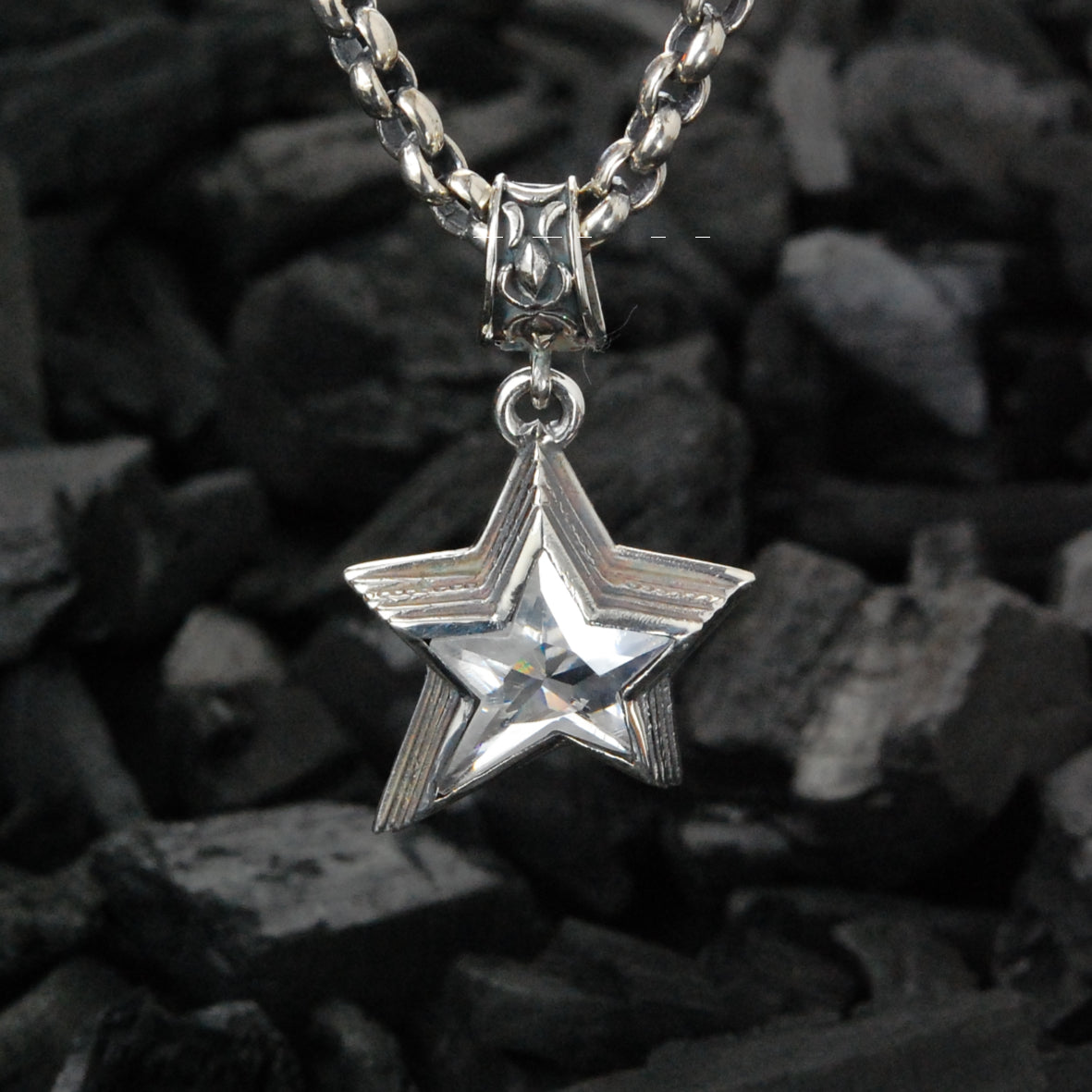 Silver Pendant SHOOTING STAR M 35mm Morning Star Loop