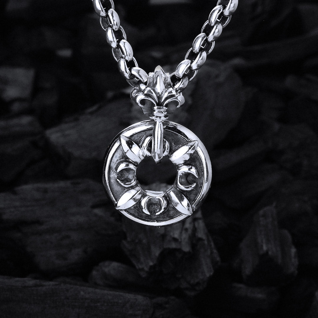 Silberanhänger CRESCENT STAR COIN mit LILY-Schlaufe