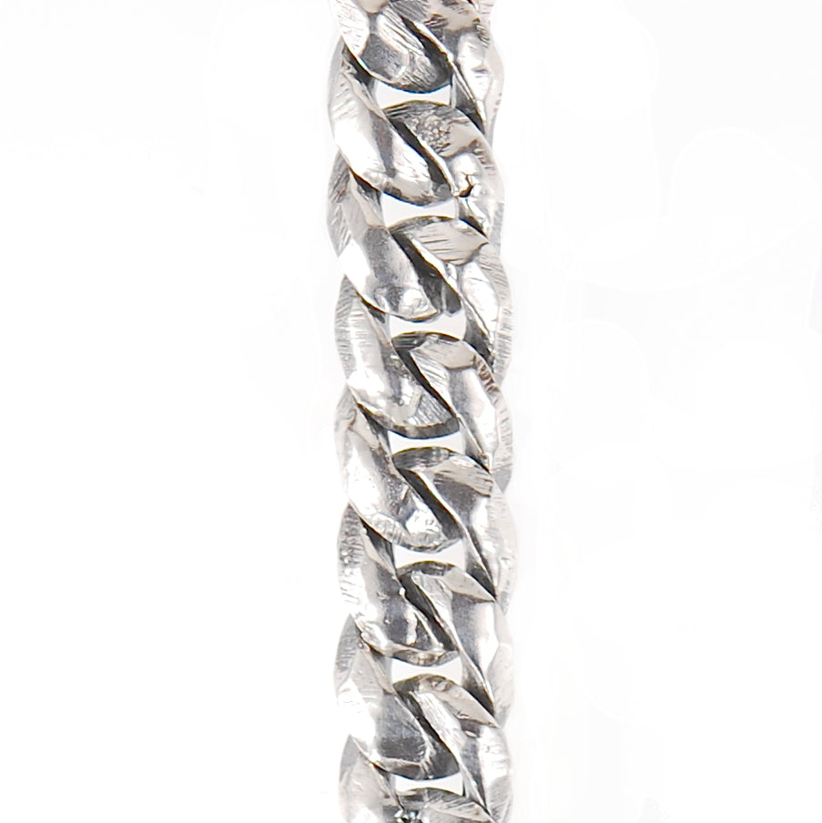 Silver Neckchain CURB Chain S Faceted