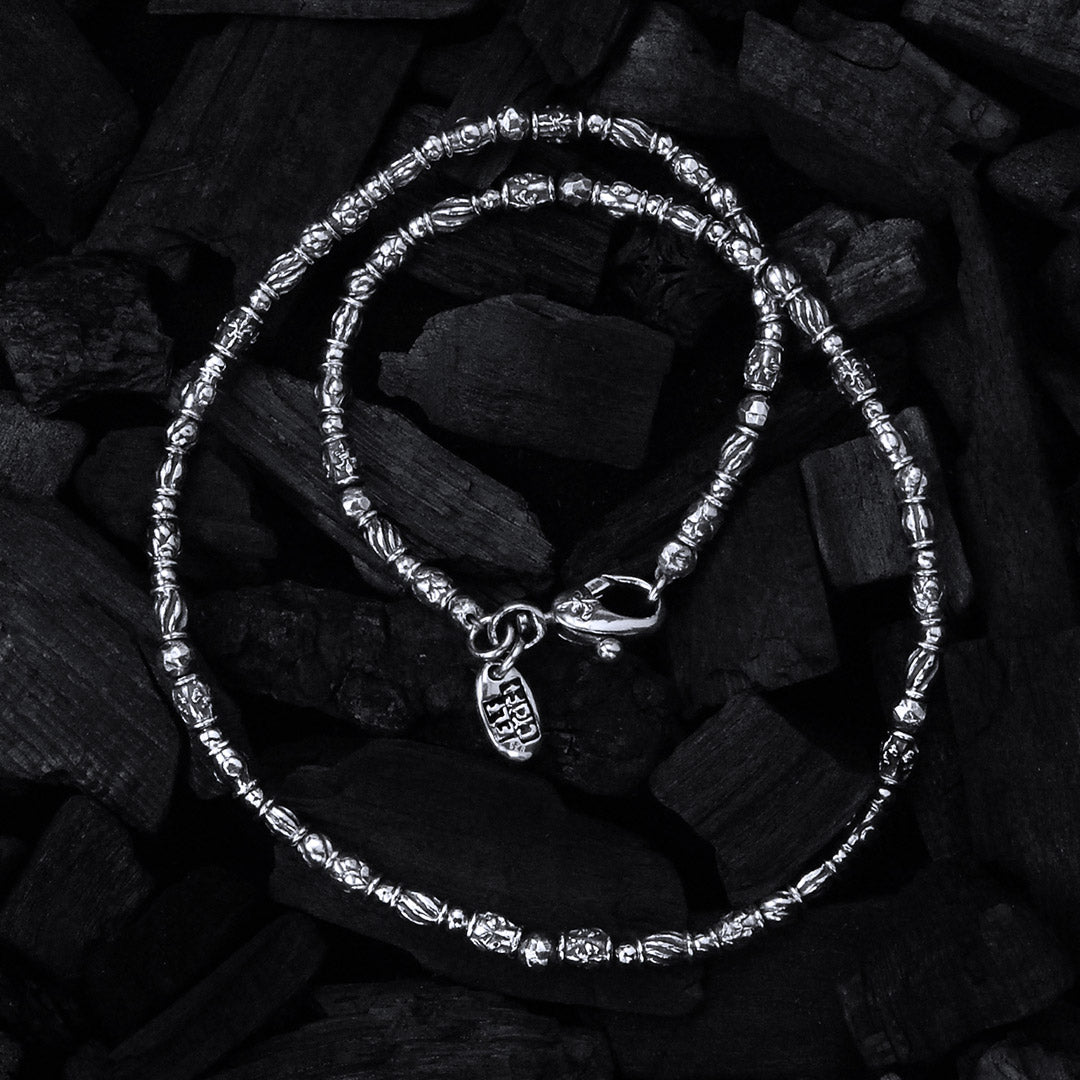 Silver Neckband TUBES with Elfin LILIES Dragon Scales Spirals Stars