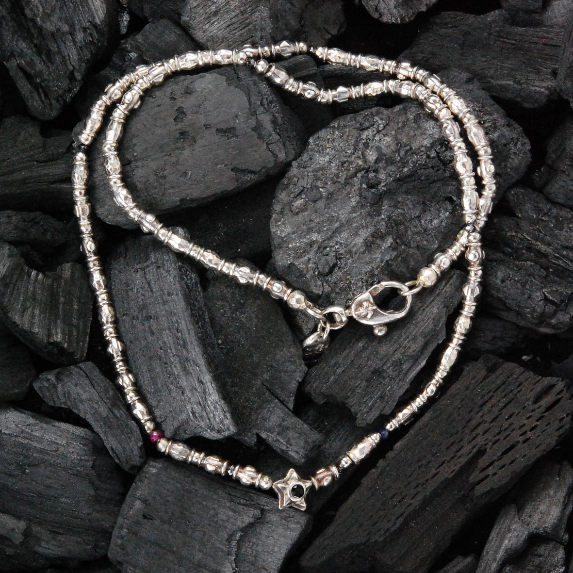 Silver Neckchain Tubes SUN and PLANETS