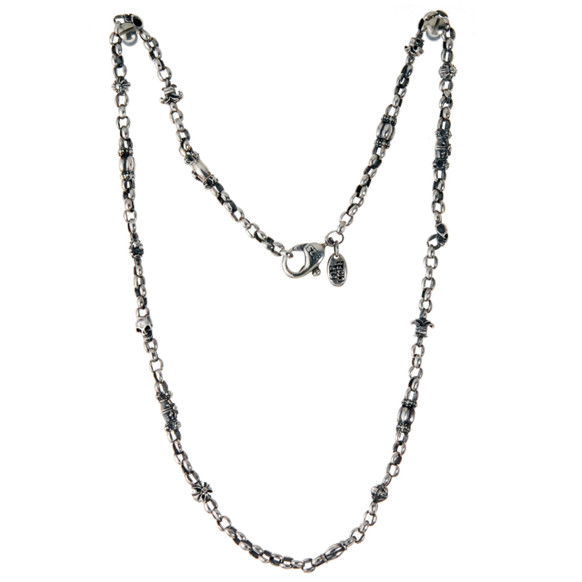 Silver Neckchain FETISHCHAIN with Peas X Skulls Lilies Sprouts Twisted  Liliesballs Scales Balls