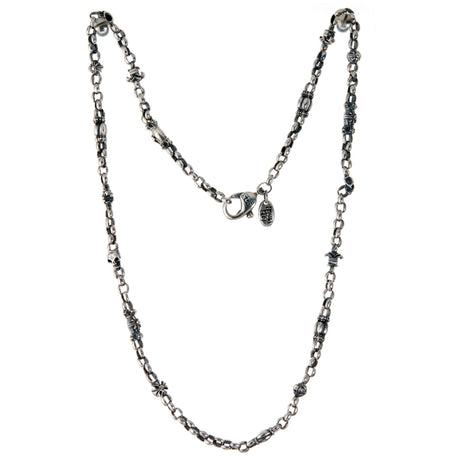 Silver Neckchain FETISHCHAIN with Peas X Skulls Lilies Sprouts Twisted  Liliesballs Scales Balls