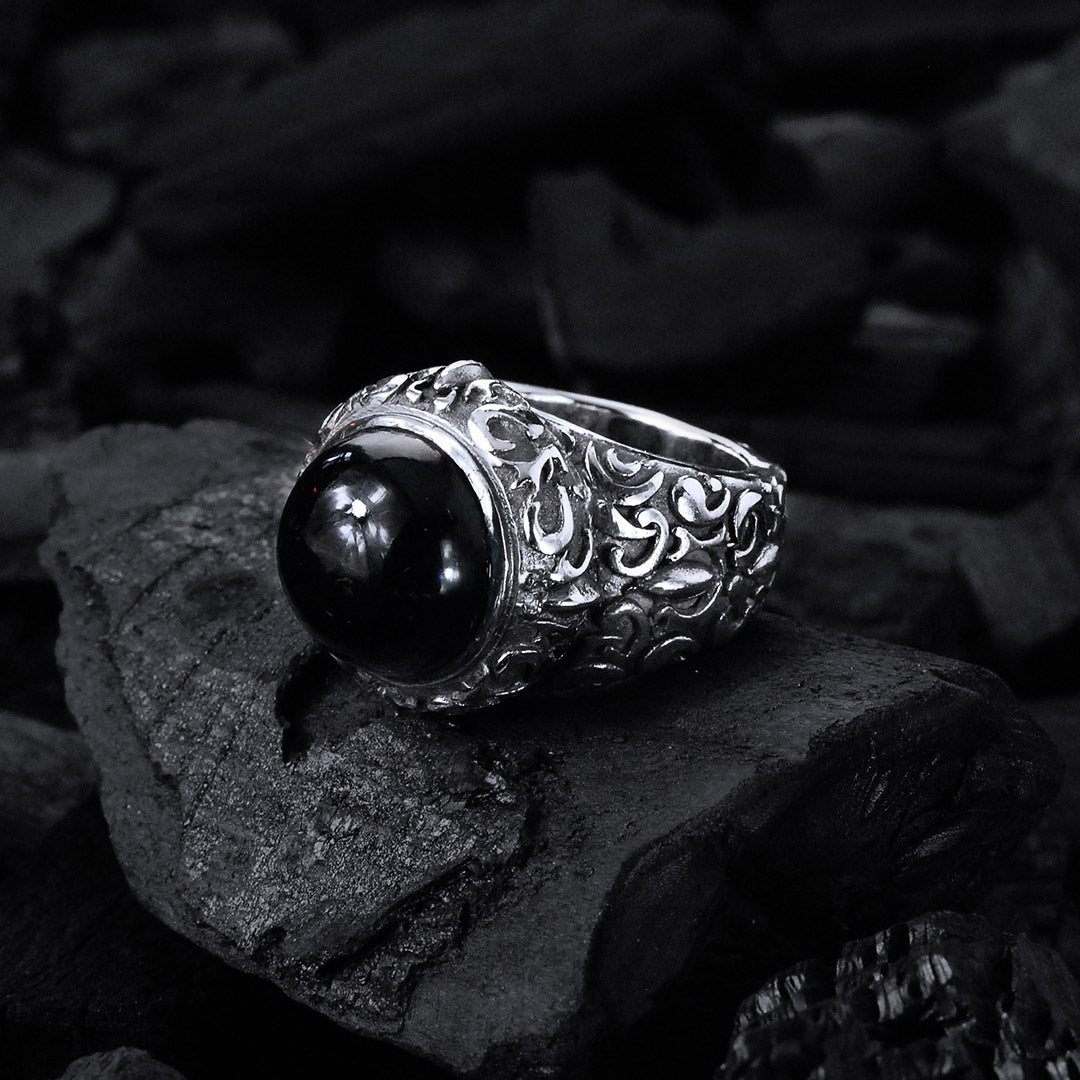 Silver Ring Round GARDEN AT NIGHT Stoneholder