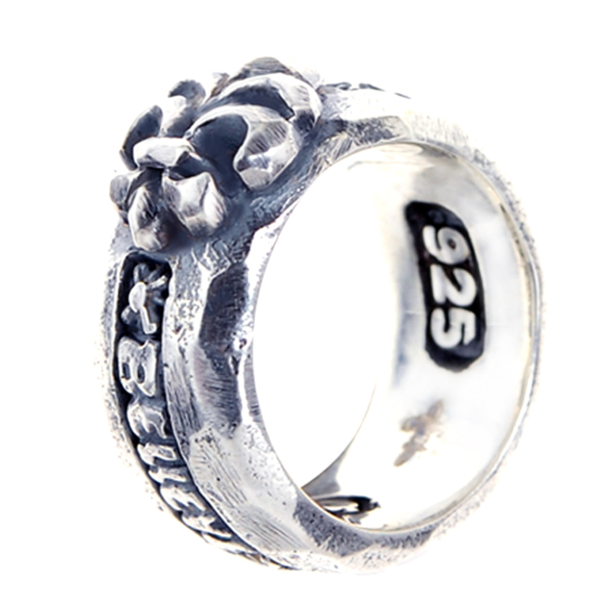 Silberring LILY mit facettiertem Band und GLAUBE AN DEINE TRÄUME