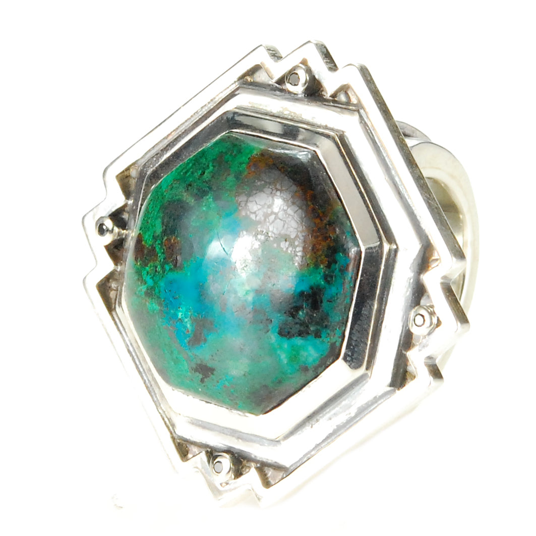 Silver Ring Faceted Body Rivets and OCTAGON with
