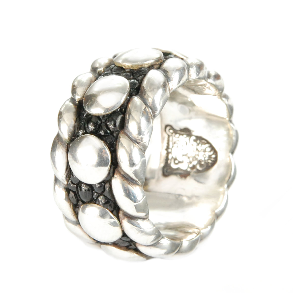 Silver Ring DOTS on Searay Leather