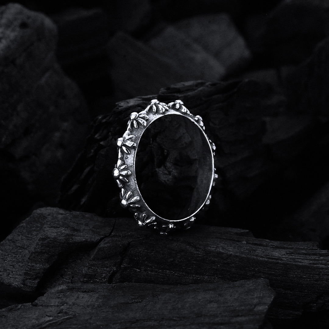 Silver Ring with MORNING STARS