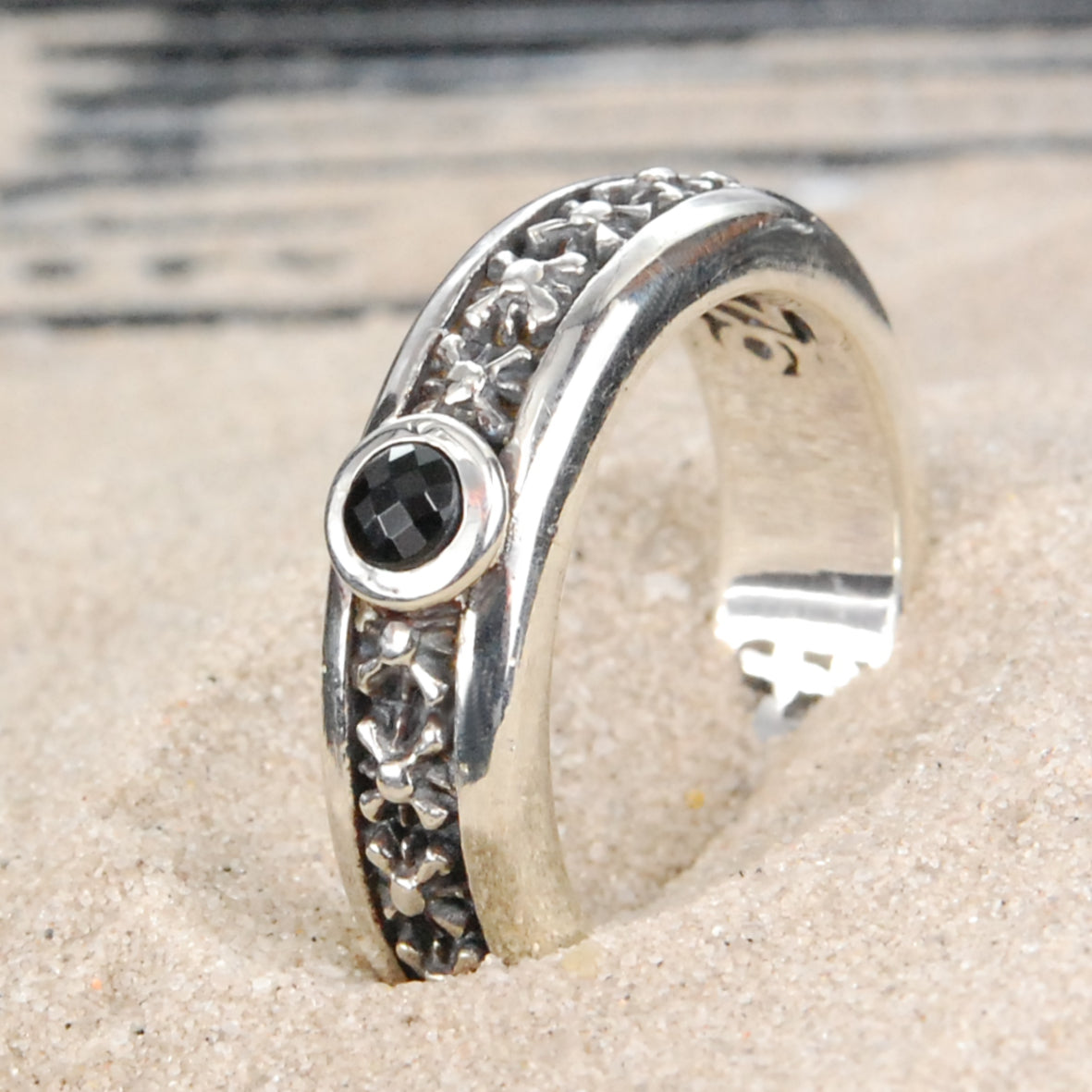 Silver Ring with Morning Star and Small Stone