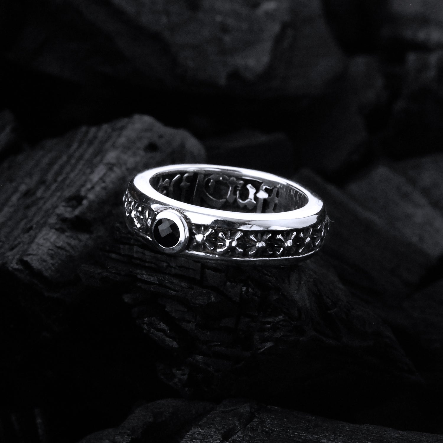 Silver Ring with Morning Star and Small Stone