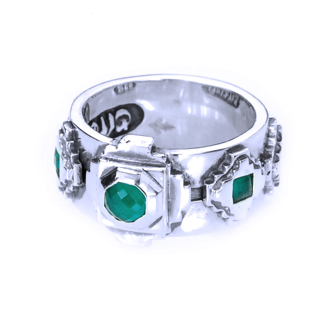 Silver Ring The OCTAGON STEPS PYRAMID
