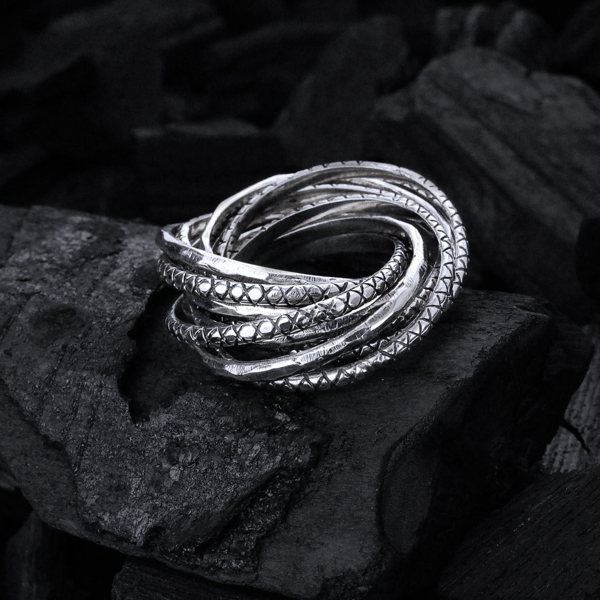 Silver Ring 11 band Plain