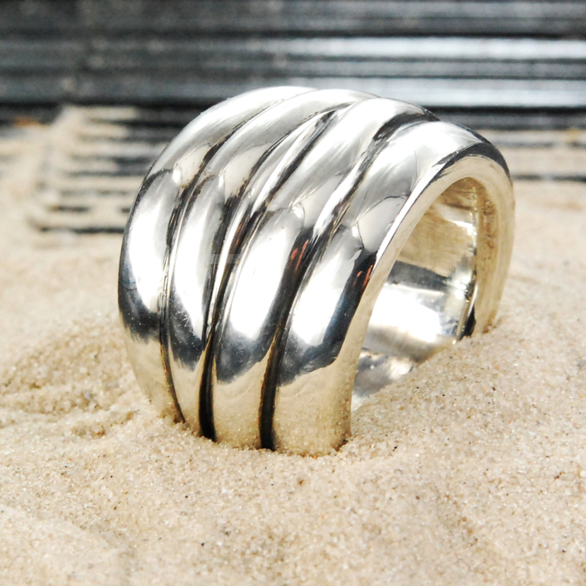 Silver Ring Plain SOLID BANDS M