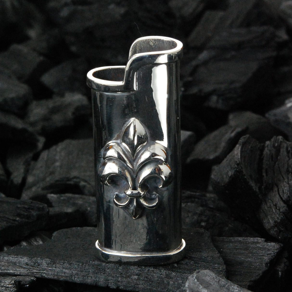 Silver Lighter Cover LILY Oval