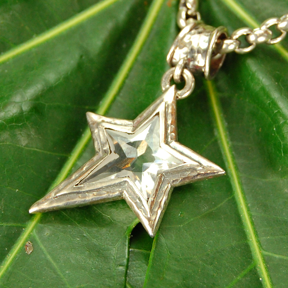 Silver Pendant Shooting Star M Hammered