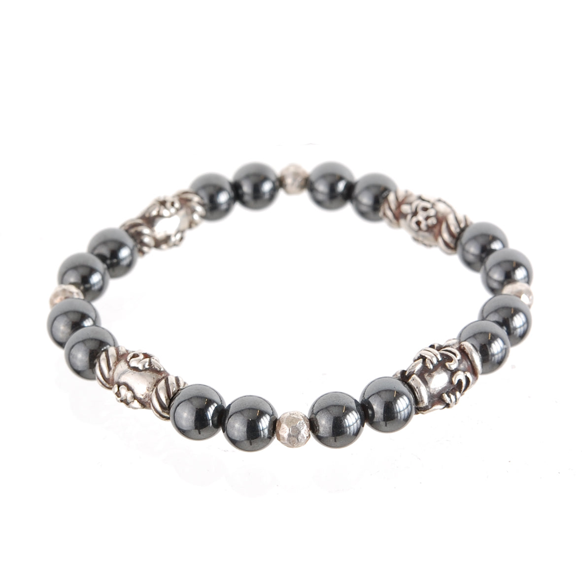 Silber Armband mit Steinperlen und silberne Lilienröhren