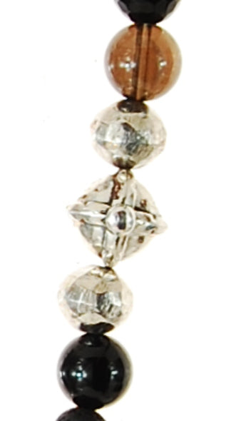 Neckchain BEADS and Faceted PLAIN CROSS Balls