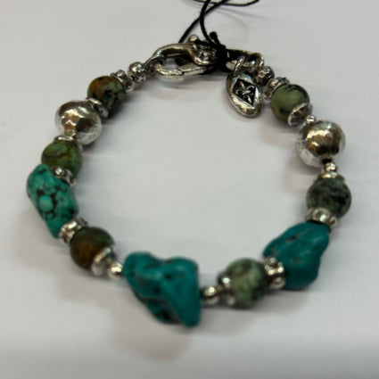 Silberarmband Steilperlen und STEIN Rocks mit Silberteilen