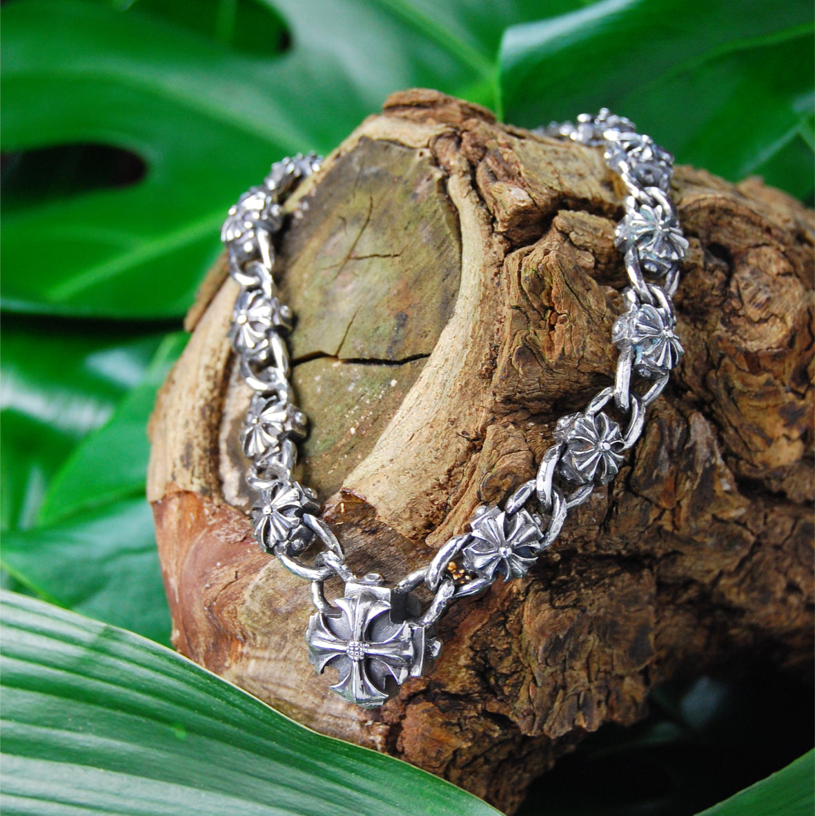 Silver Necklace Greek Malteser Crosses Chain with MALTESER CROSS Center 20