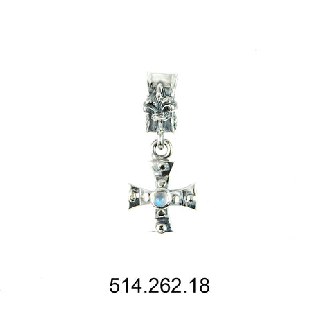 Silver Pendant KNIGHTS CROSS s Body and Stones 18