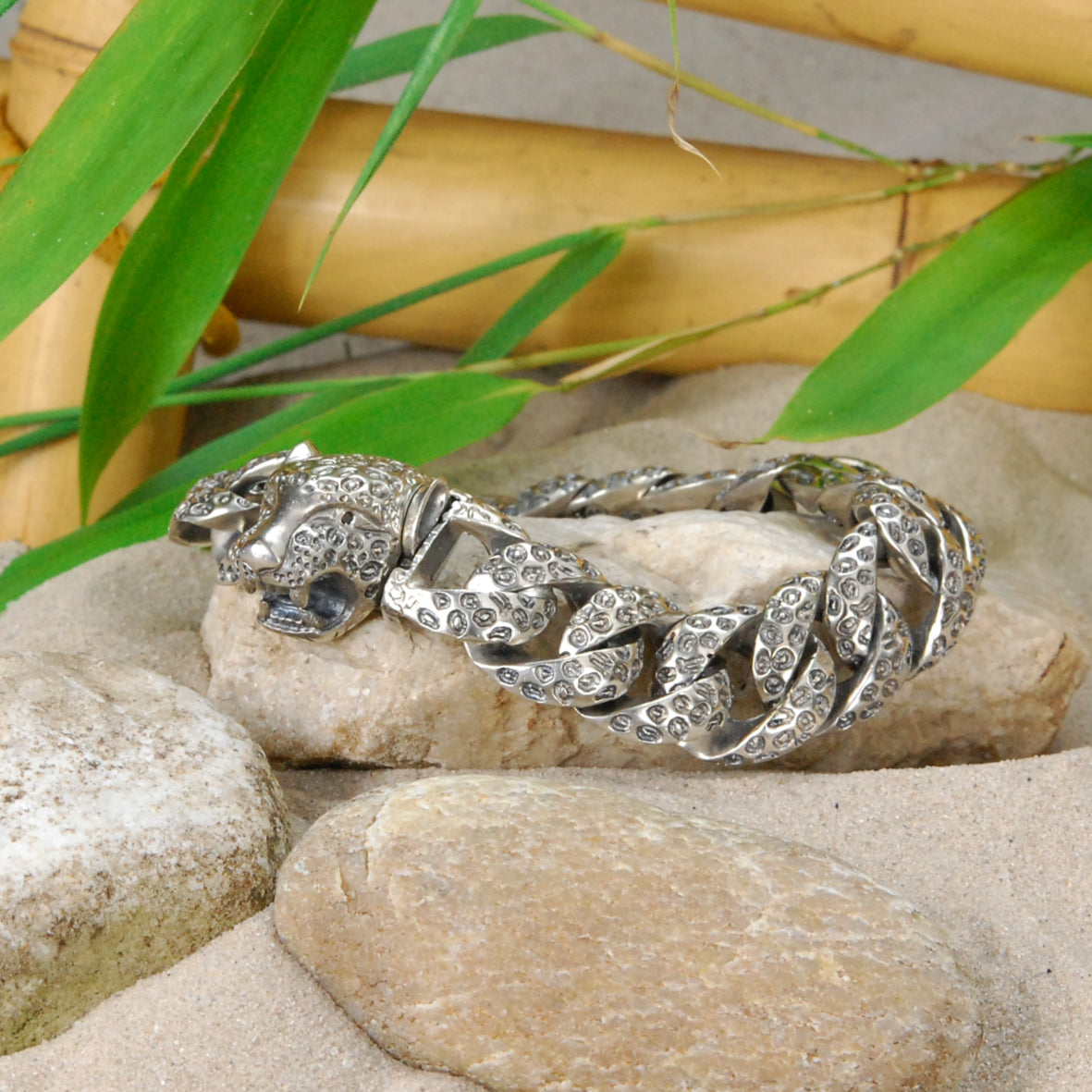 Silver Bracelet LEOPARD HEAD M and Leo Links