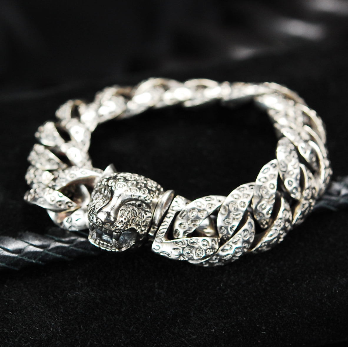 Silver Bracelet LEOPARD HEAD M and Leo Links