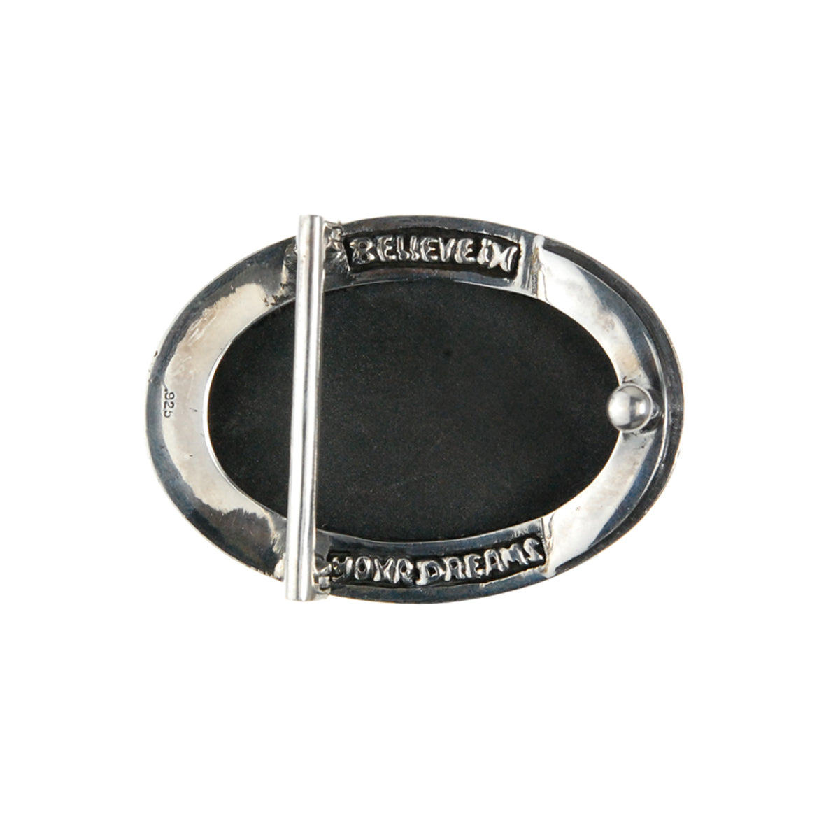 Silver Belt Buckle Elfin King Oval and Onyx
