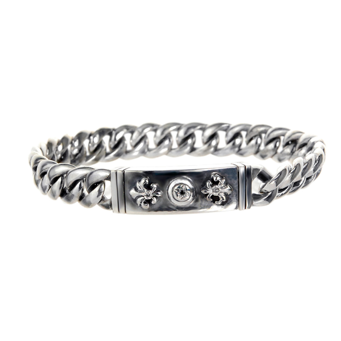 Silberarmband Ovaler STEIN und LILIEN-Kette