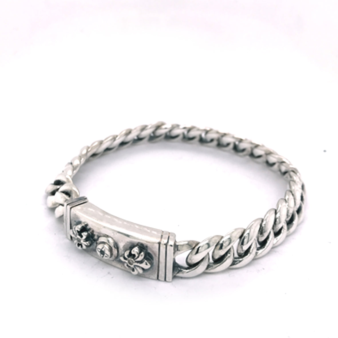 Silberarmband Ovaler STEIN und LILIEN-Kette