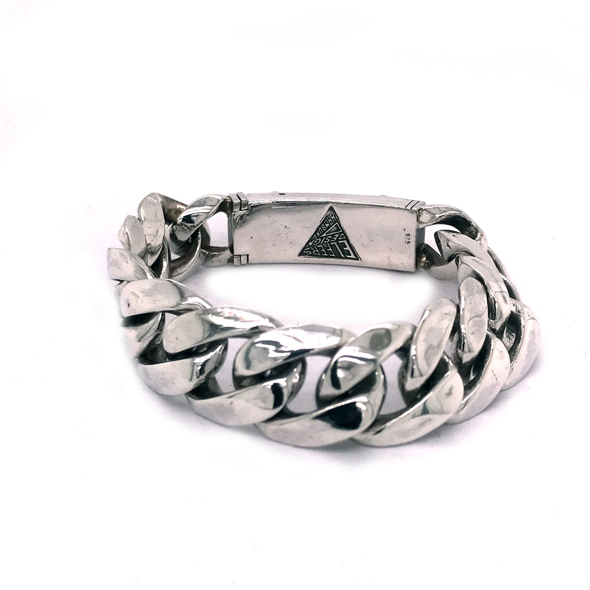 Silver Bracelet Oval STONE and LILIES