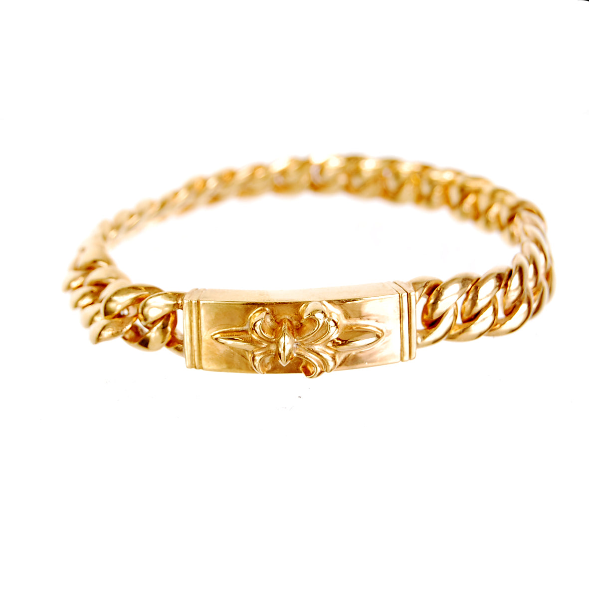 Silver Bracelet LONG LILY and PLAIN Chain Gold
