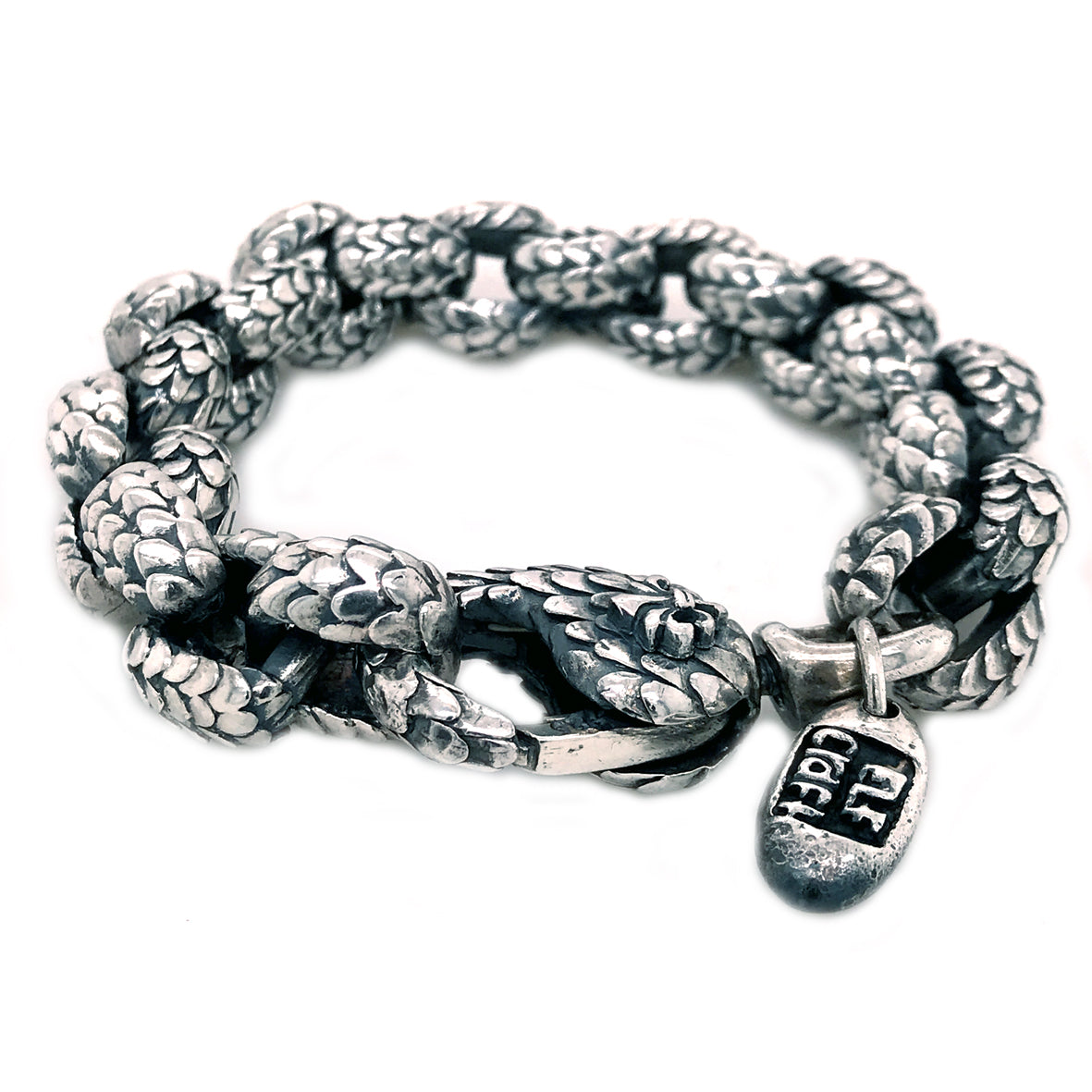 Silberarmband Erbsenkette XL DRACHENSCHUPPEN