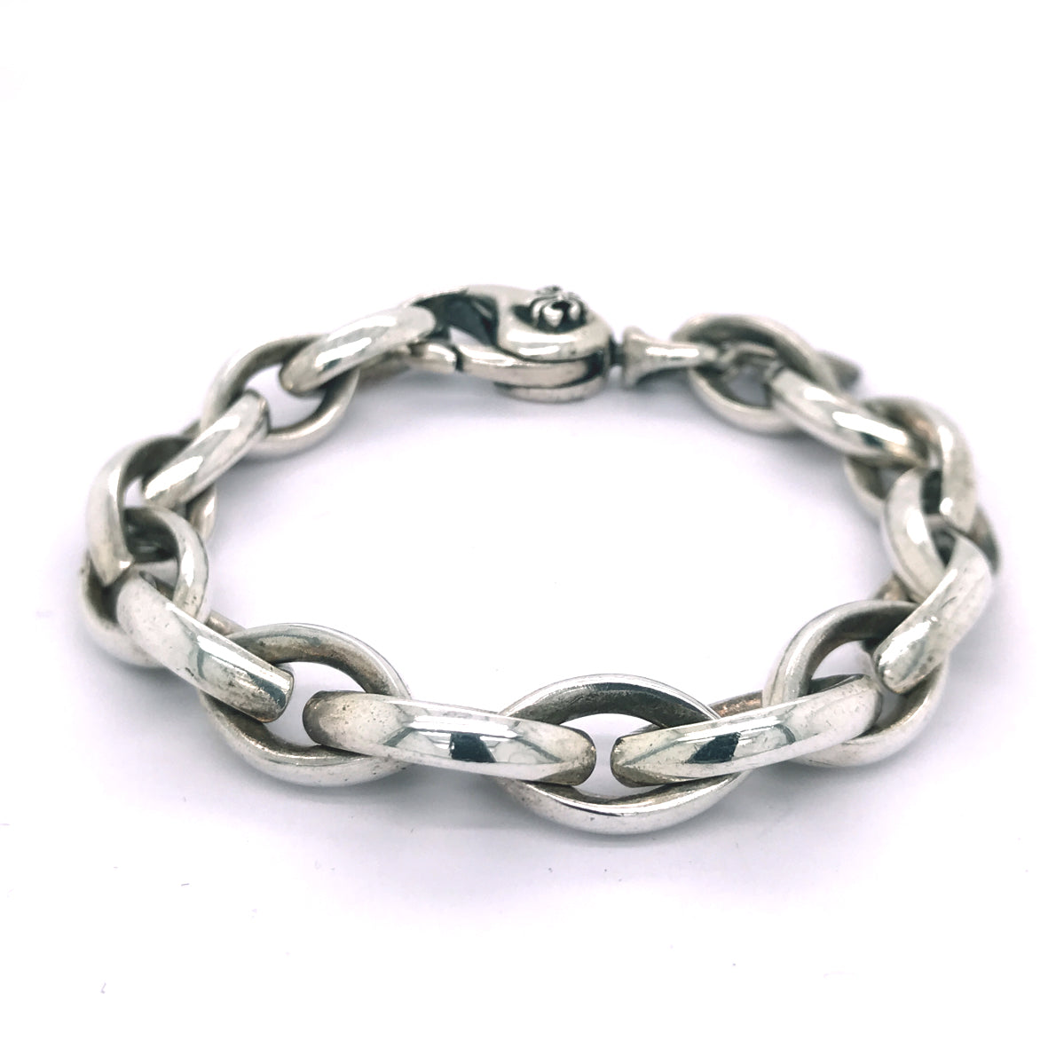 Silver Bracelet NAVETTE CHAIN L Plain with Lily Karabiner
