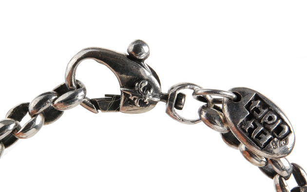 Silver Bracelet PEAS with Lilies and MALTESER CROSS