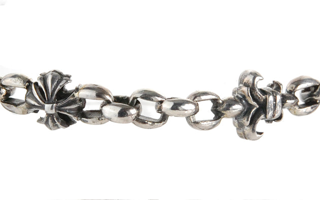 Silver Bracelet PEAS with Lilies and MALTESER CROSS