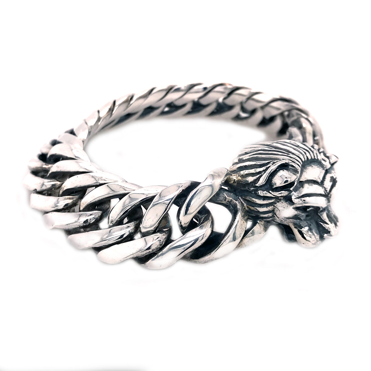Silberarmband LÖWENKOPF L Kette M