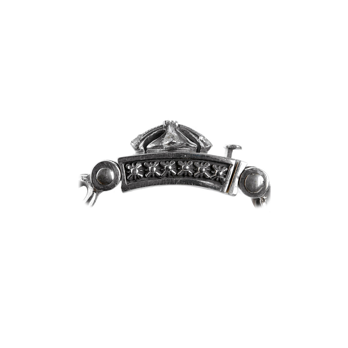 Silver Bracelet Loops and PYRAMIDES with MALTESER CROSS Lock