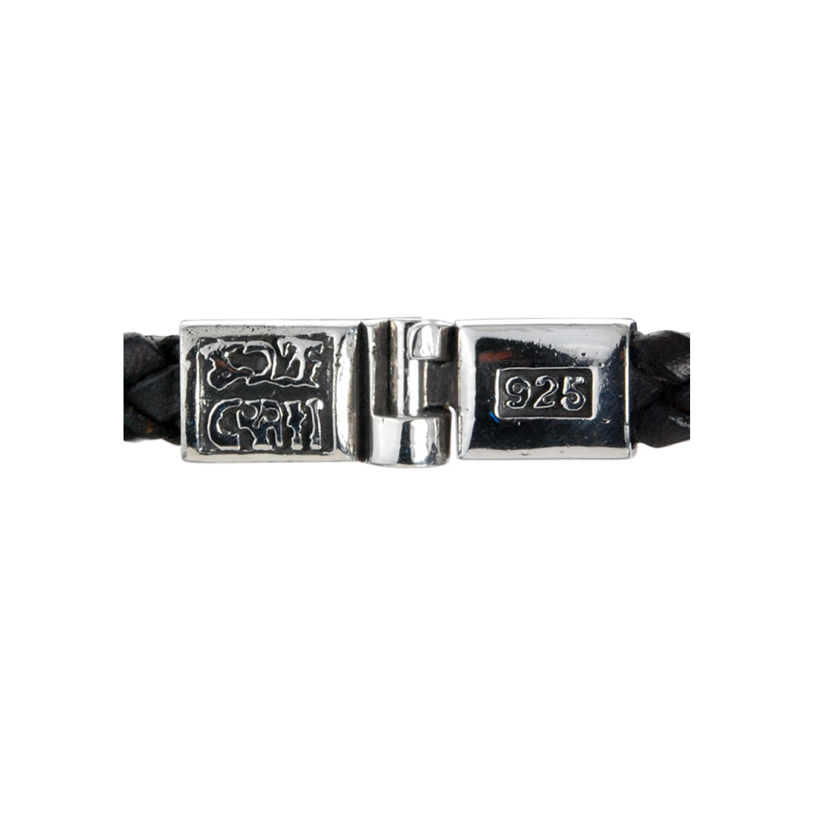 Silver Leather Bracelet PLAIN Jointlock 10