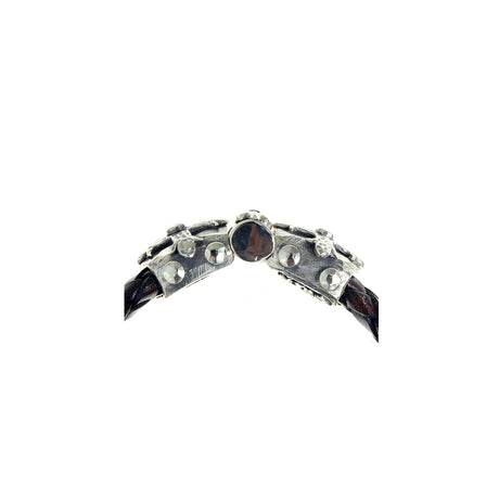 Silber-Lederarmband SMITH CROSS facettiert Silber Jointlock 10