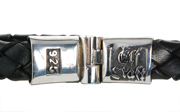 Silber-Lederarmband Silber-Gelenkschloss SKULL auf königlicher Oberfläche für 13-mm-Leder