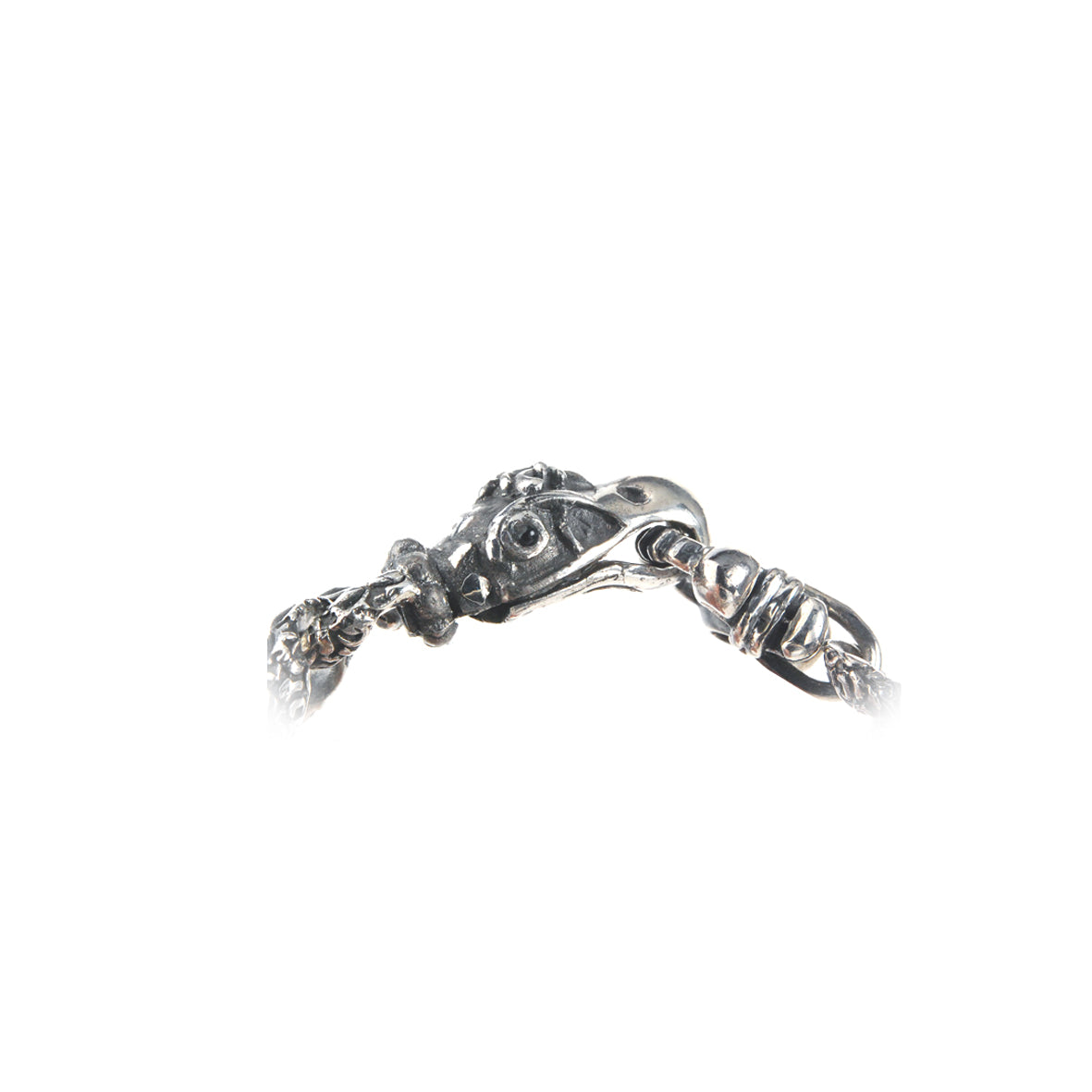 Silberarmband Eagleskull mit Panzerkette „Garten bei Nacht“.