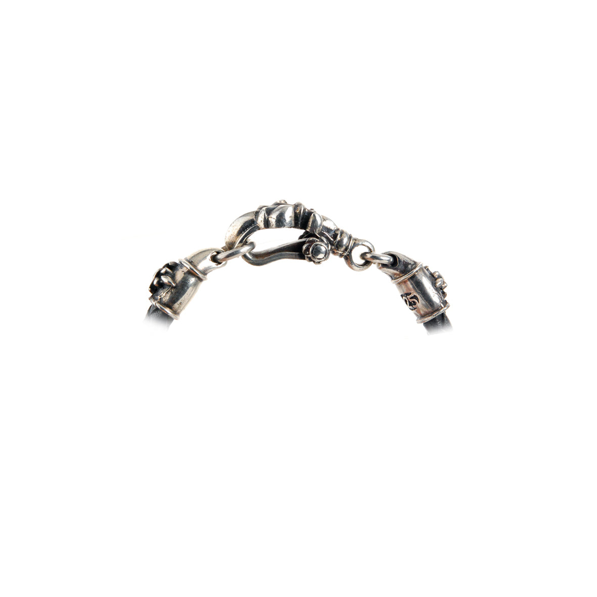 Silver-Leather Bracelet LILY Clasplock with Lily Tubes for 6mm leather