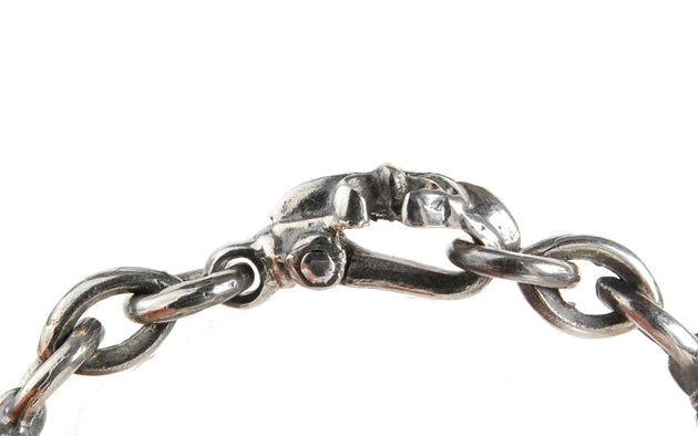 Silver Bravelet Navette Chain with Lilies