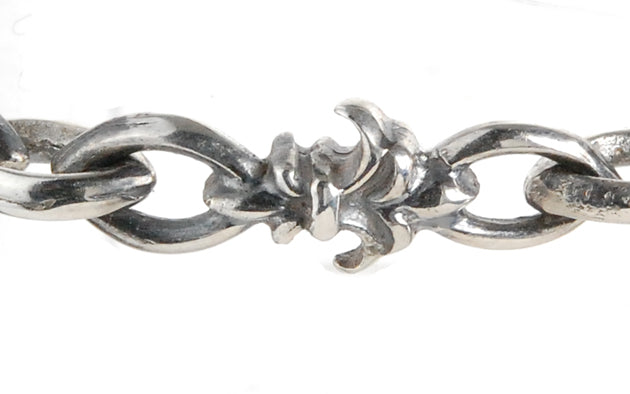 Silver Bravelet Navette Chain with Lilies