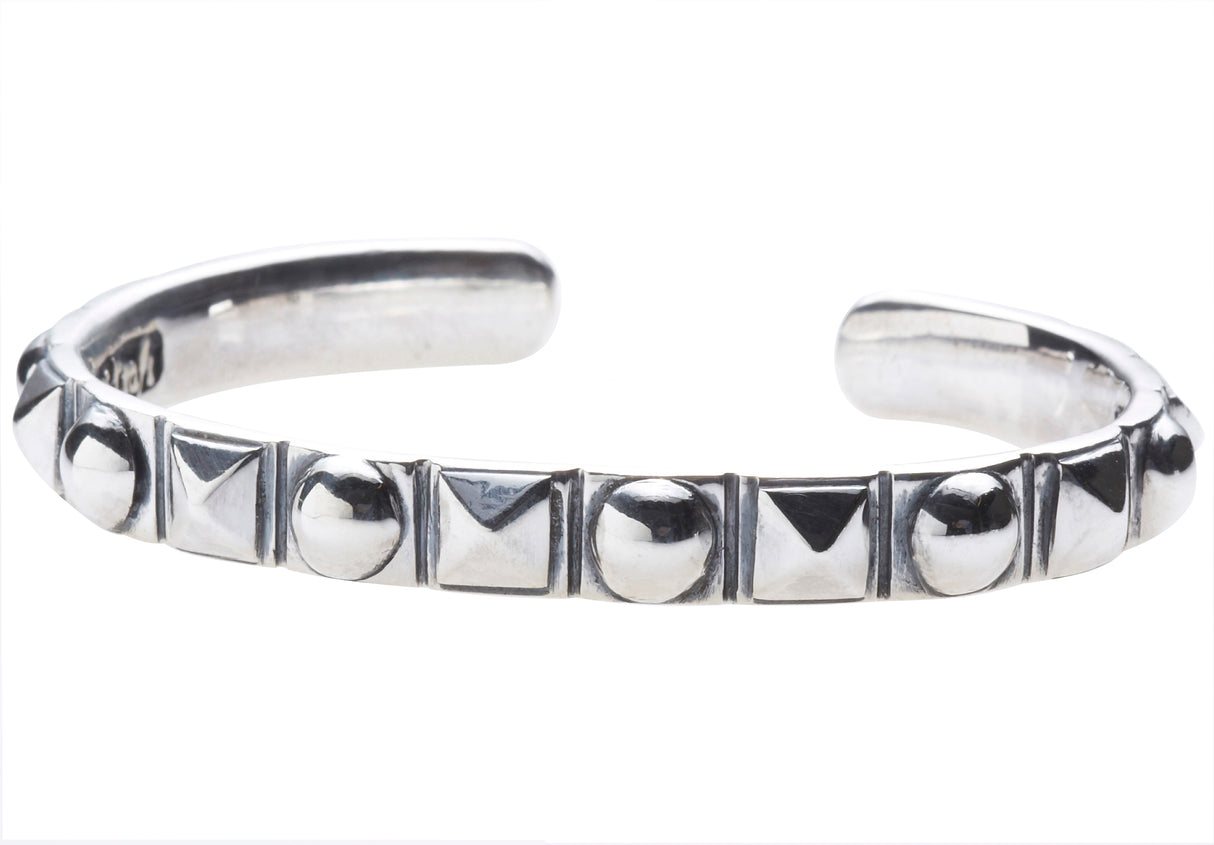 Silberner Armreif PYRAMIDEN und KUPPELN